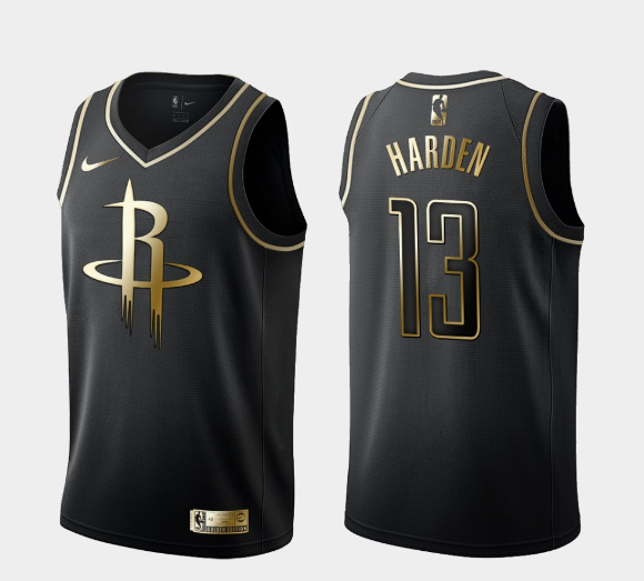 2020 Men Houston Rockets 13 Harden black golden Game NBA Nike Jerseys